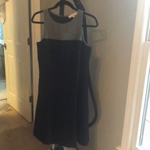 Gray wool & navy jumper dress, excellent cond